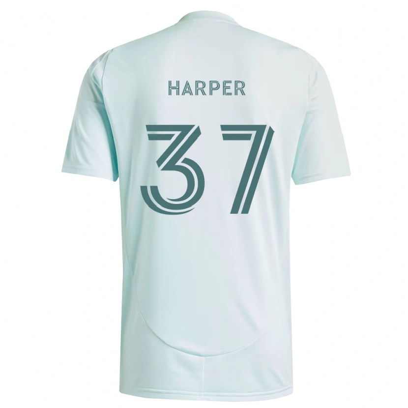 Danxen Bambino Maglia Charlie Harper #37 Bianco Verde Chiaro Kit Gara Away 2026/27 Maglietta