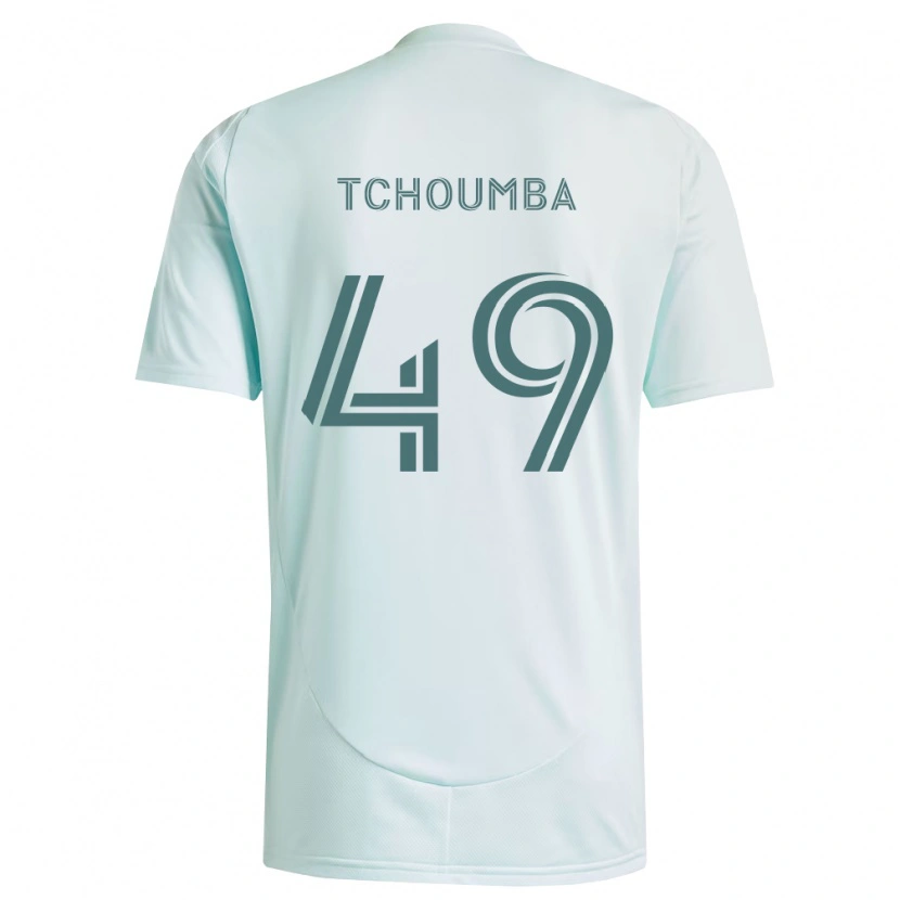 Danxen Bambino Maglia Nathan Tchoumba #49 Bianco Verde Chiaro Kit Gara Away 2026/27 Maglietta