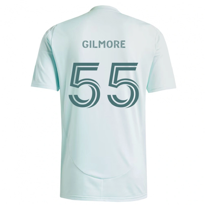 Danxen Bambino Maglia Grant Gilmore #55 Bianco Verde Chiaro Kit Gara Away 2026/27 Maglietta