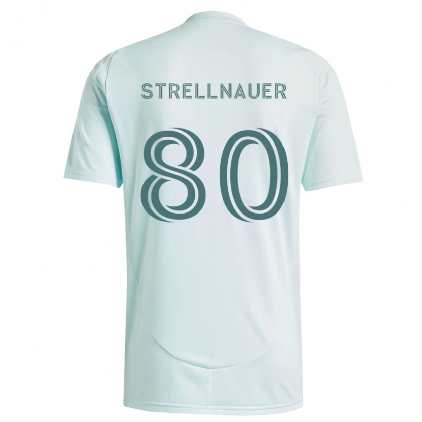 Danxen Bambino Maglia Noah Strellnauer #80 Bianco Verde Chiaro Kit Gara Away 2026/27 Maglietta