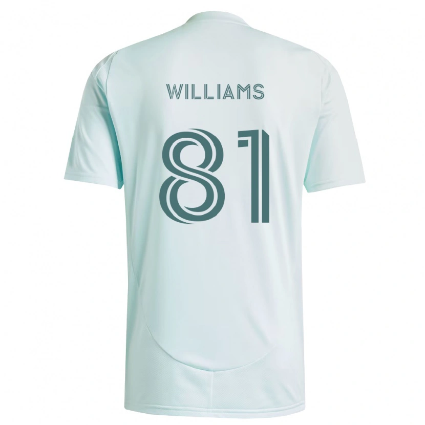 Danxen Bambino Maglia Dash Williams #81 Bianco Verde Chiaro Kit Gara Away 2026/27 Maglietta