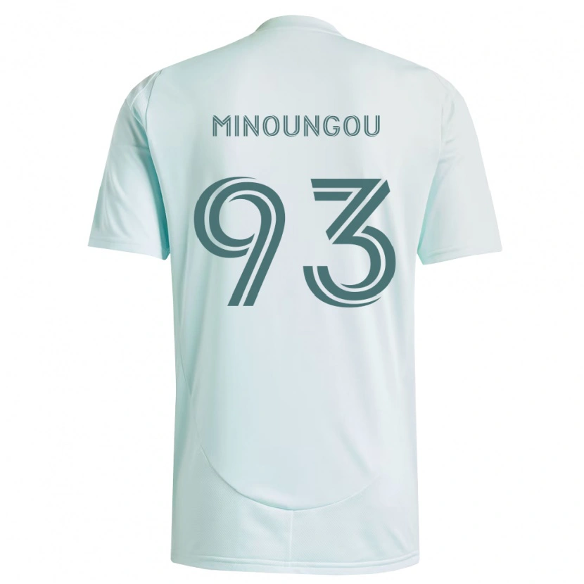 Danxen Bambino Maglia Georgi Minoungou #93 Bianco Verde Chiaro Kit Gara Away 2026/27 Maglietta