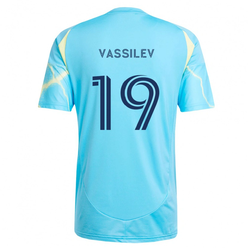 Danxen Bambino Maglia Indiana Vassilev #19 Azzurro Chiaro Nero Giallo Chiaro Kit Gara Away 2026/27 Maglietta