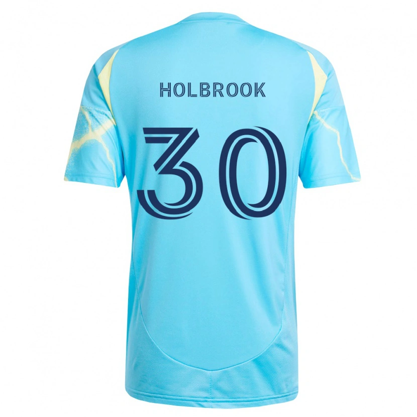 Danxen Bambino Maglia Pierce Holbrook #30 Azzurro Chiaro Nero Giallo Chiaro Kit Gara Away 2026/27 Maglietta