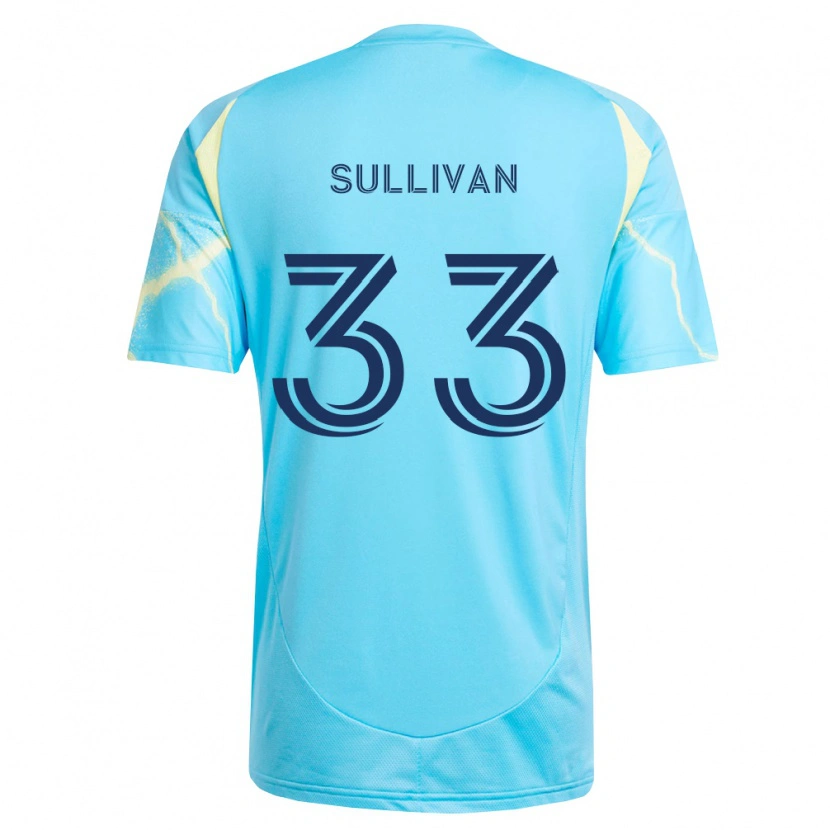 Danxen Bambino Maglia Quinn Sullivan #33 Azzurro Chiaro Nero Giallo Chiaro Kit Gara Away 2026/27 Maglietta