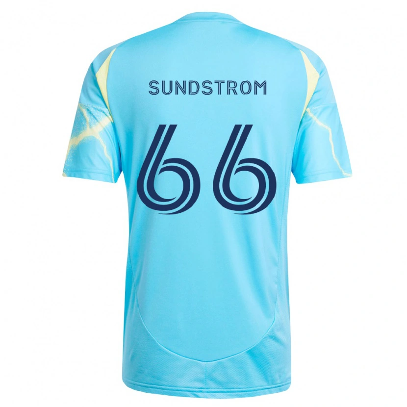 Danxen Bambino Maglia Finn Sundstrom #66 Azzurro Chiaro Nero Giallo Chiaro Kit Gara Away 2026/27 Maglietta