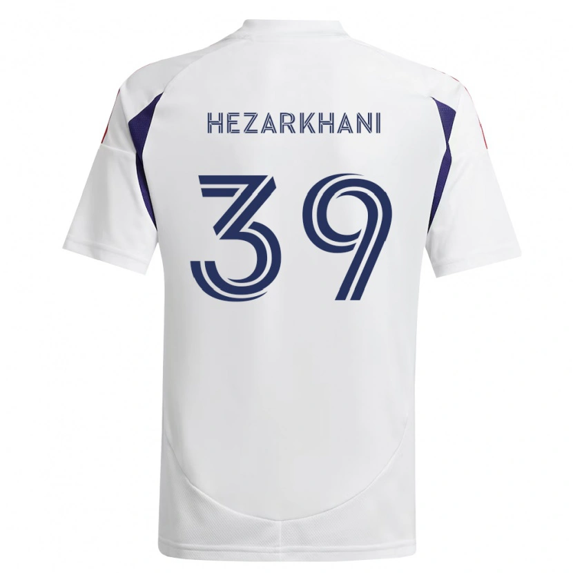 Danxen Bambino Maglia Aiden Hezarkhani #39 Blu Reale Rosso Marrone Kit Gara Away 2026/27 Maglietta