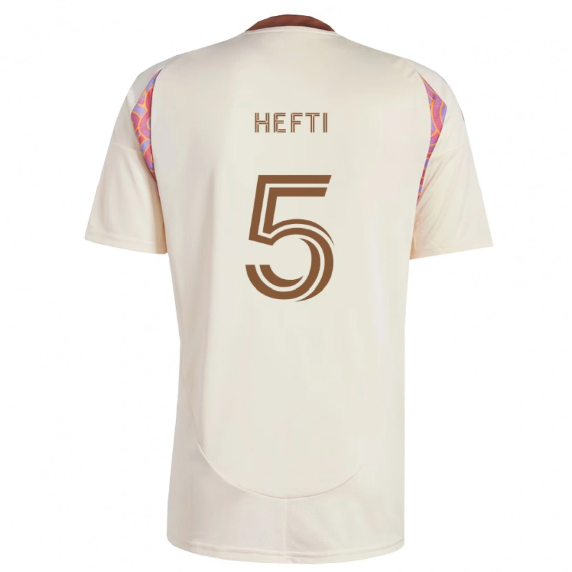 Danxen Bambino Maglia Silvan Hefti #5 Rosa Bianco Sporco Kit Gara Away 2026/27 Maglietta