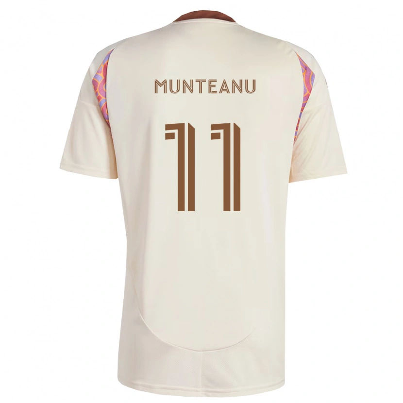 Danxen Bambino Maglia Louis Munteanu #11 Rosa Bianco Sporco Kit Gara Away 2026/27 Maglietta