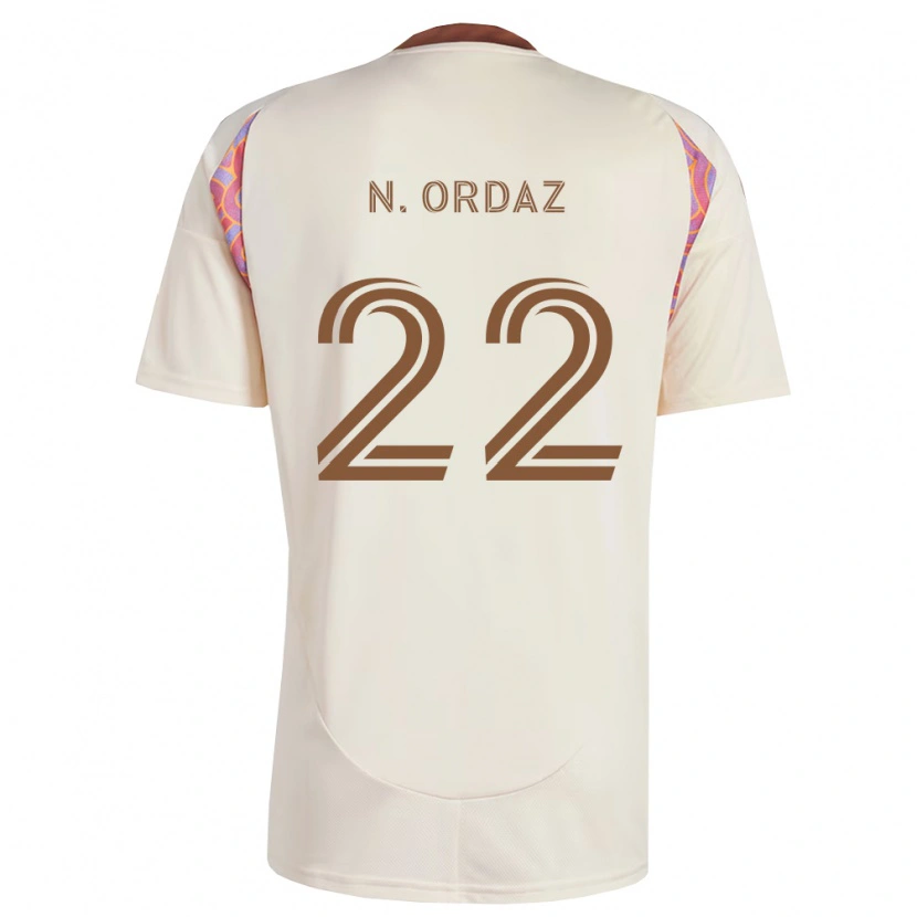 Danxen Bambino Maglia Nathan Ordaz #22 Rosa Bianco Sporco Kit Gara Away 2026/27 Maglietta