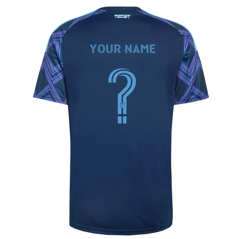 Danxen Bambino Maglia Il Tuo Nome #0 Blu Reale Viola Kit Gara Away 2026/27 Maglietta