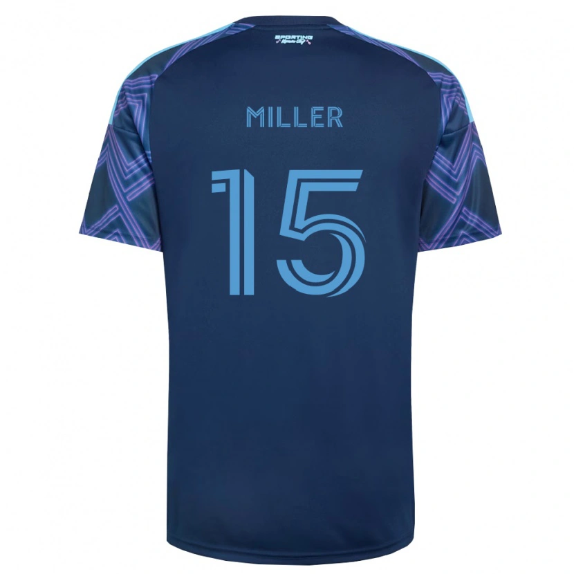 Danxen Bambino Maglia Jansen Miller #15 Blu Reale Viola Kit Gara Away 2026/27 Maglietta