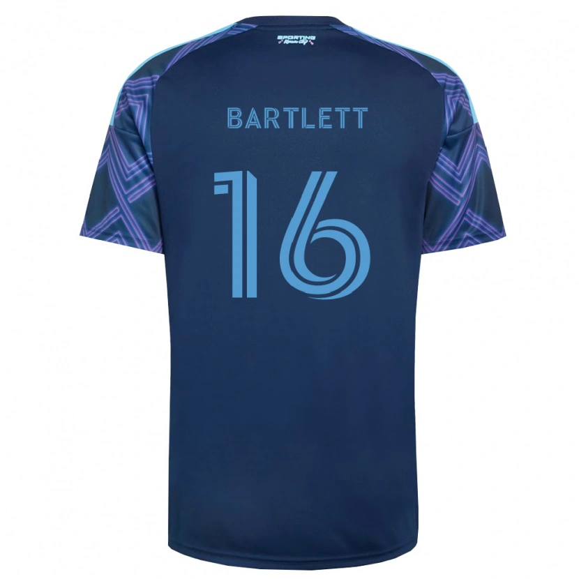 Danxen Bambino Maglia Jacob Bartlett #16 Blu Reale Viola Kit Gara Away 2026/27 Maglietta