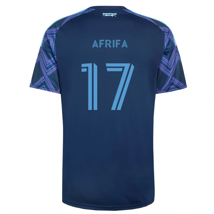 Danxen Bambino Maglia Stephen Afrifa #17 Blu Reale Viola Kit Gara Away 2026/27 Maglietta