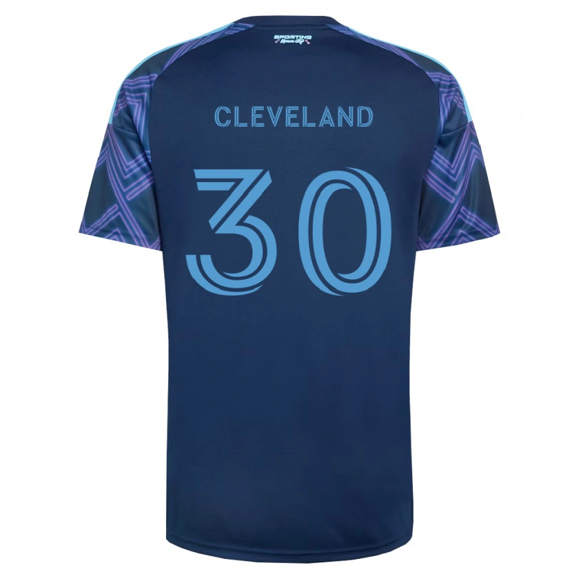 Danxen Bambino Maglia Stefan Cleveland #30 Blu Reale Viola Kit Gara Away 2026/27 Maglietta
