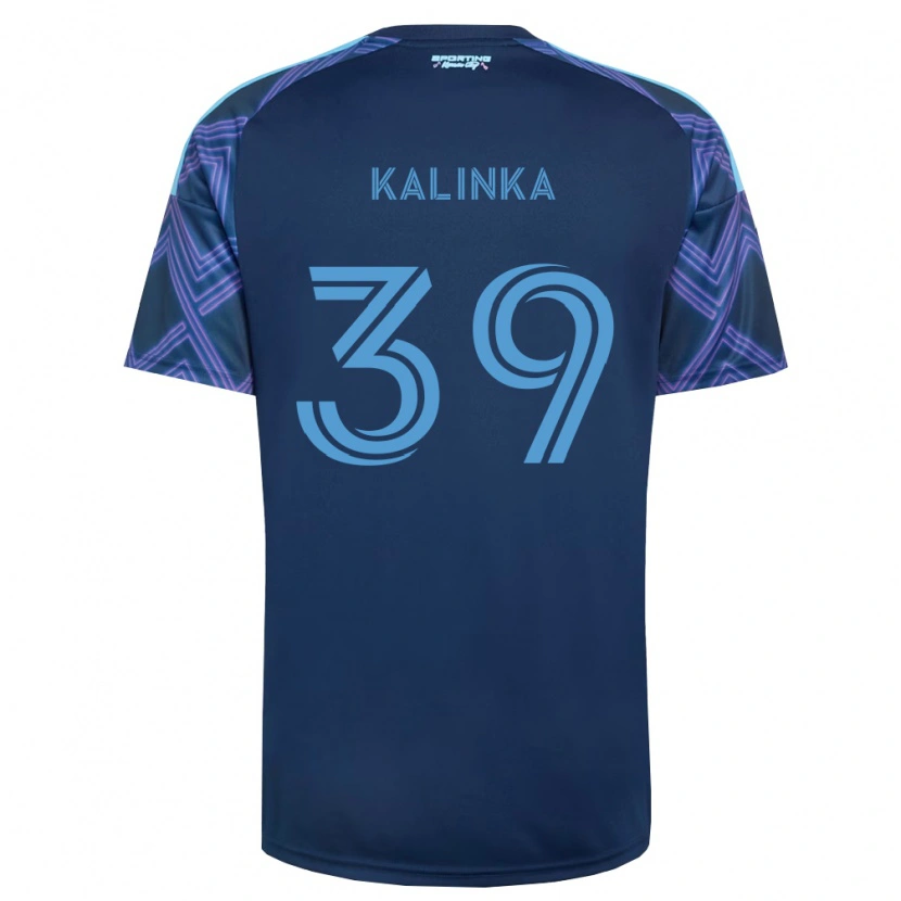 Danxen Bambino Maglia Jaxson Kalinka #39 Blu Reale Viola Kit Gara Away 2026/27 Maglietta