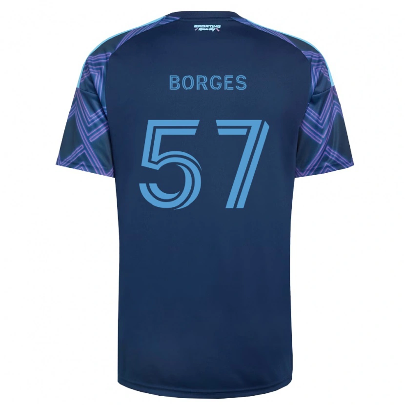 Danxen Bambino Maglia Diego Borges #57 Blu Reale Viola Kit Gara Away 2026/27 Maglietta