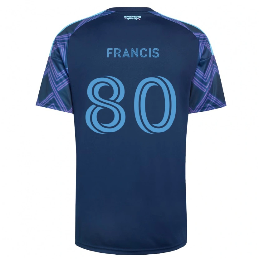 Danxen Bambino Maglia Makhi Francis #80 Blu Reale Viola Kit Gara Away 2026/27 Maglietta