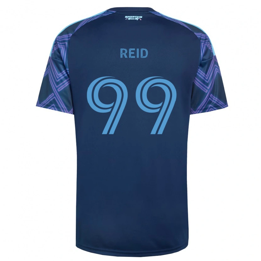 Danxen Bambino Maglia Jayden Reid #99 Blu Reale Viola Kit Gara Away 2026/27 Maglietta