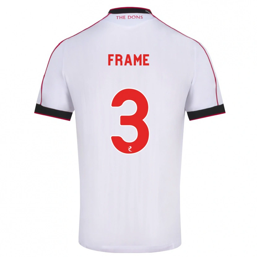 Danxen Bambino Maglia Mitchel Frame #3 Bianco Rosso Nero Kit Gara Away 2026/27 Maglietta