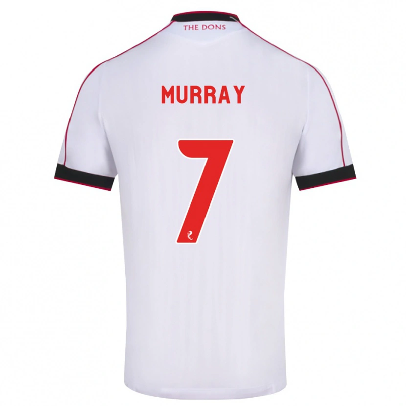 Danxen Bambino Maglia Phoebe Murray #7 Bianco Rosso Nero Kit Gara Away 2026/27 Maglietta