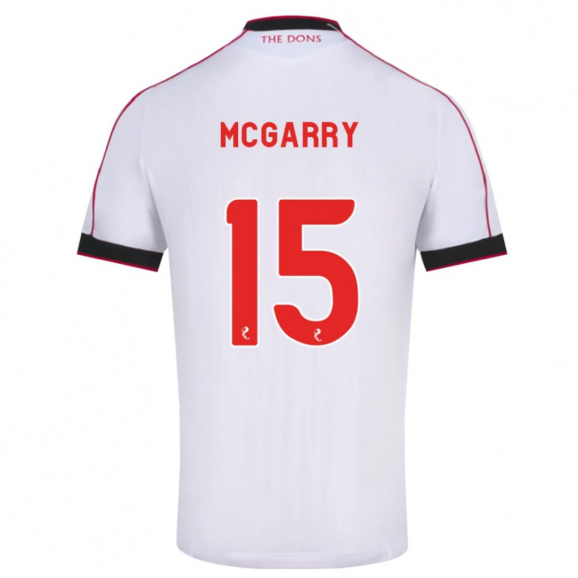 Danxen Bambino Maglia James Mcgarry #15 Bianco Rosso Nero Kit Gara Away 2026/27 Maglietta