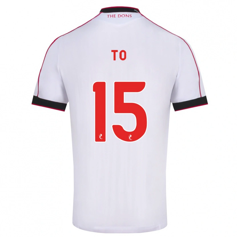 Danxen Bambino Maglia Zack To #15 Bianco Rosso Nero Kit Gara Away 2026/27 Maglietta