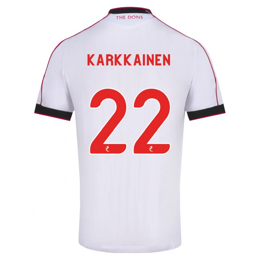 Danxen Bambino Maglia Elena Kärkkäinen #22 Bianco Rosso Nero Kit Gara Away 2026/27 Maglietta