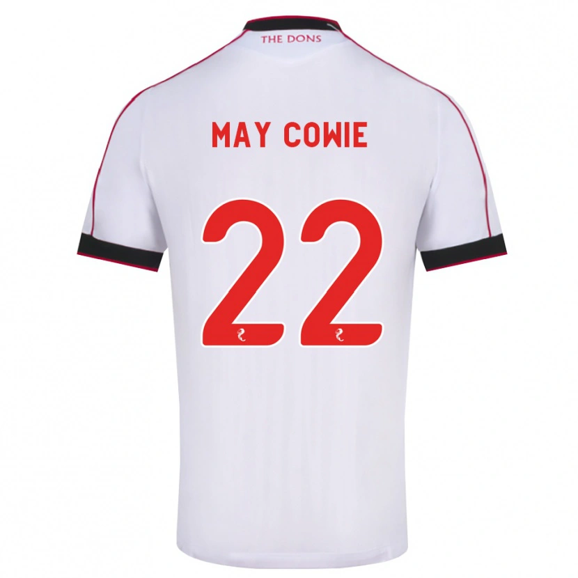Danxen Bambino Maglia Ellie May Cowie #22 Bianco Rosso Nero Kit Gara Away 2026/27 Maglietta