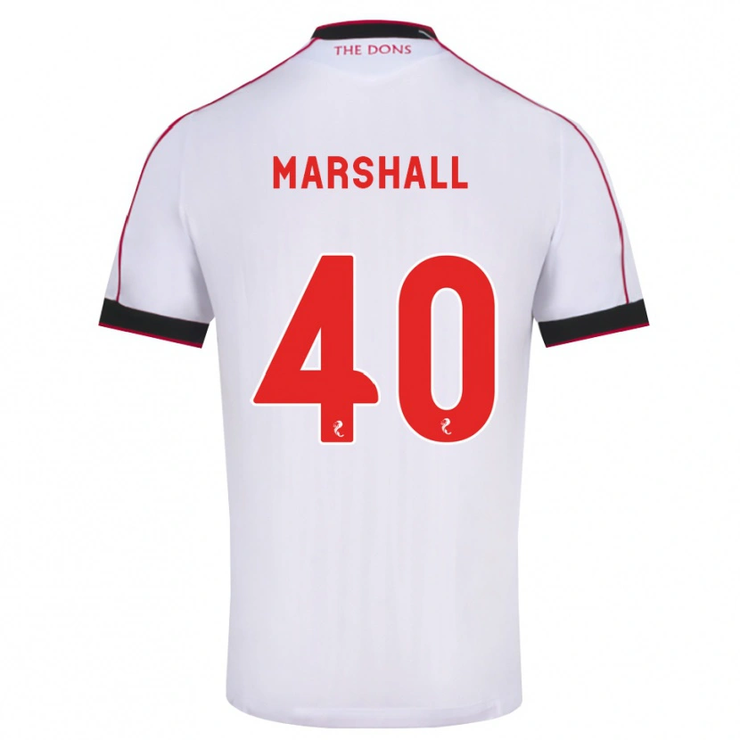 Danxen Bambino Maglia Findlay Marshall #40 Bianco Rosso Nero Kit Gara Away 2026/27 Maglietta