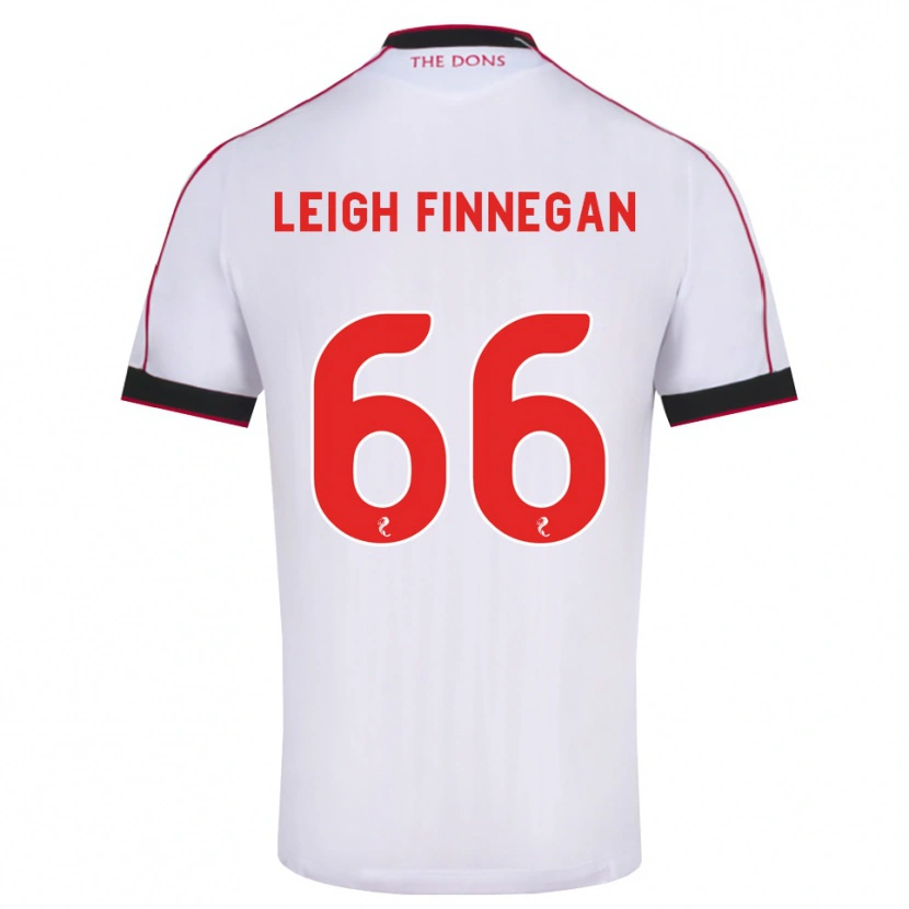 Danxen Bambino Maglia Toni Leigh Finnegan #66 Bianco Rosso Nero Kit Gara Away 2026/27 Maglietta