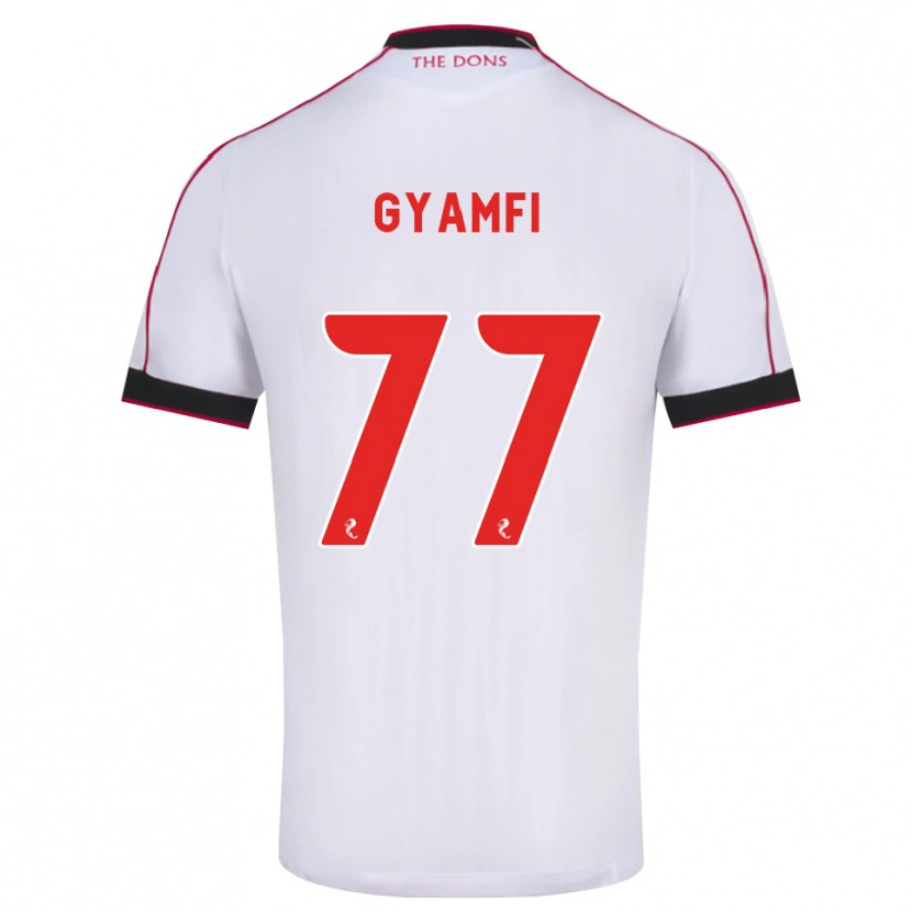 Danxen Bambino Maglia Emmanuel Gyamfi #77 Bianco Rosso Nero Kit Gara Away 2026/27 Maglietta