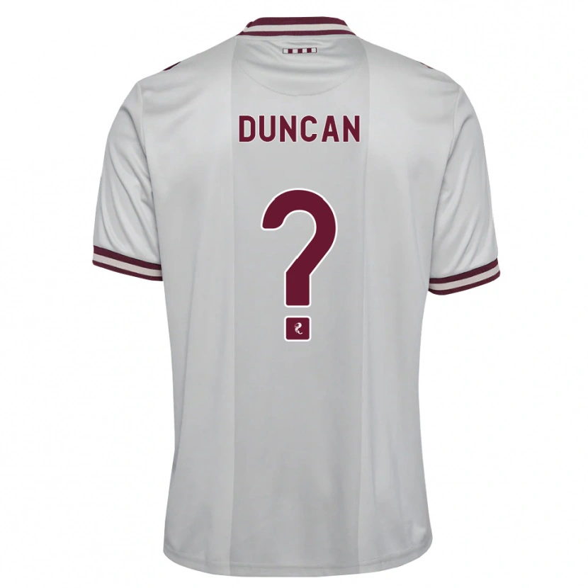 Danxen Bambino Maglia Aiden Duncan #0 Borgogna Bianco Kit Gara Away 2026/27 Maglietta