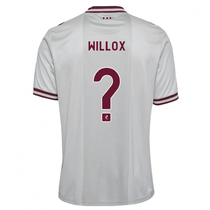 Danxen Bambino Maglia Harry Willox #0 Borgogna Bianco Kit Gara Away 2026/27 Maglietta
