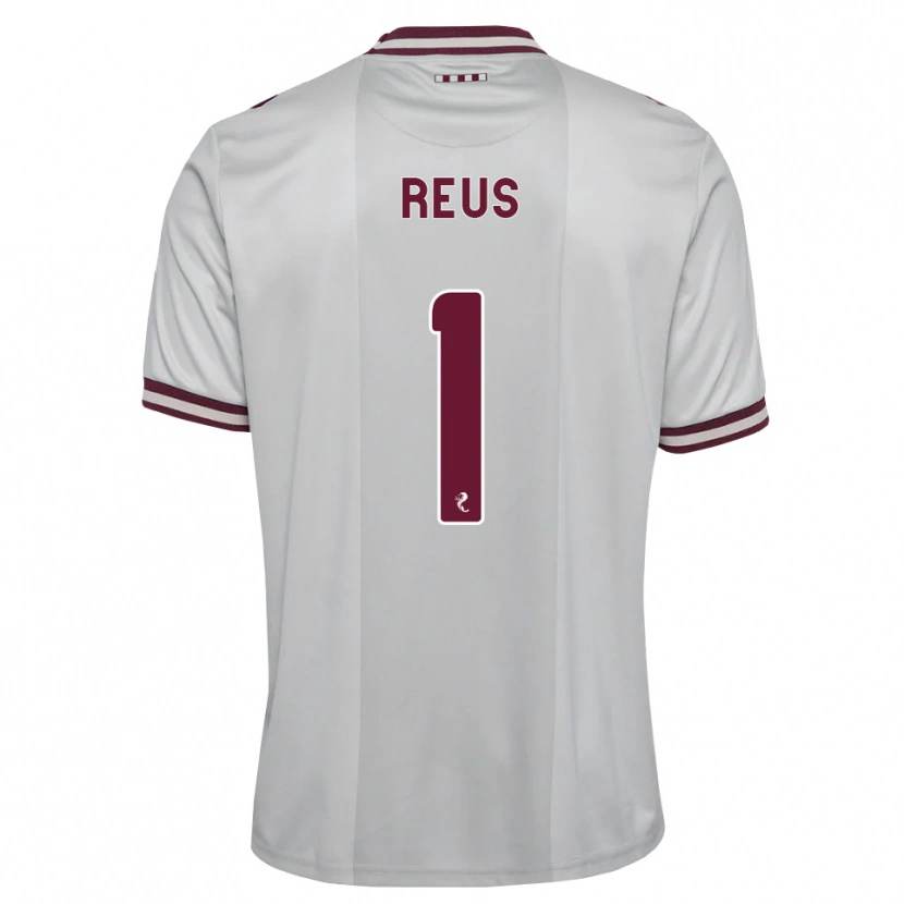 Danxen Bambino Maglia Beau Reus #1 Borgogna Bianco Kit Gara Away 2026/27 Maglietta