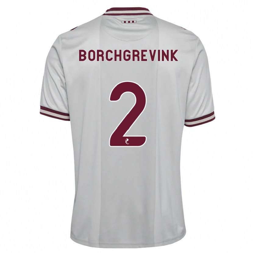 Danxen Bambino Maglia Christian Borchgrevink #2 Borgogna Bianco Kit Gara Away 2026/27 Maglietta