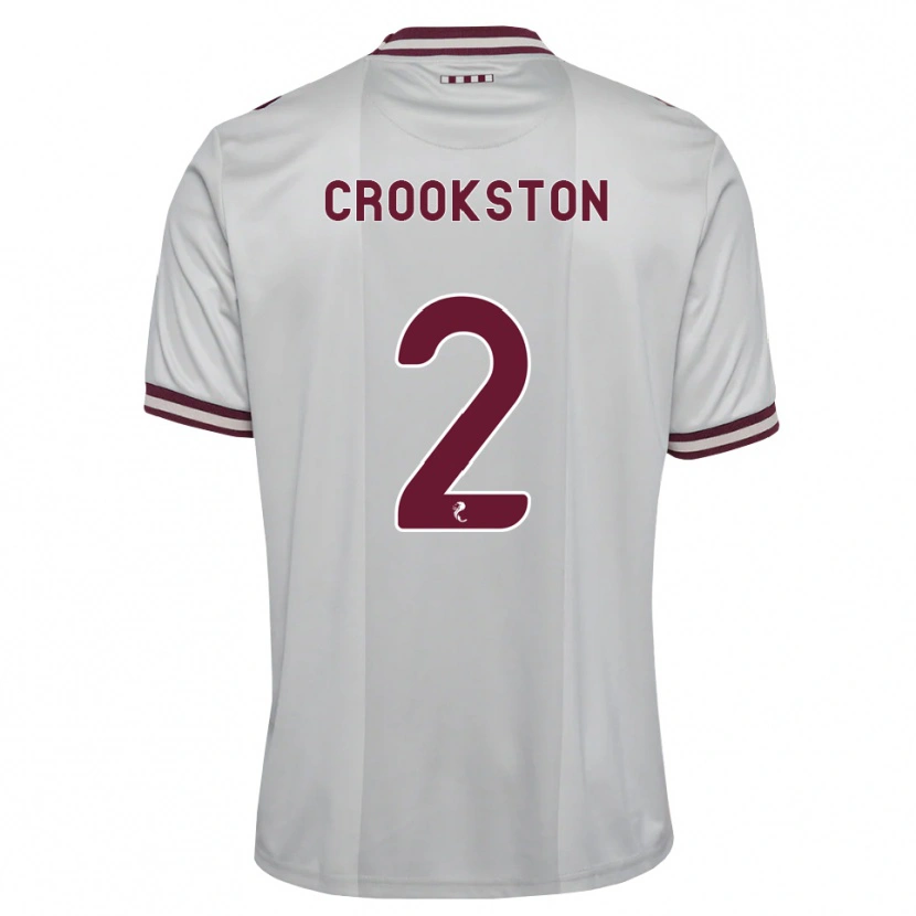 Danxen Bambino Maglia Gregor Crookston #2 Borgogna Bianco Kit Gara Away 2026/27 Maglietta