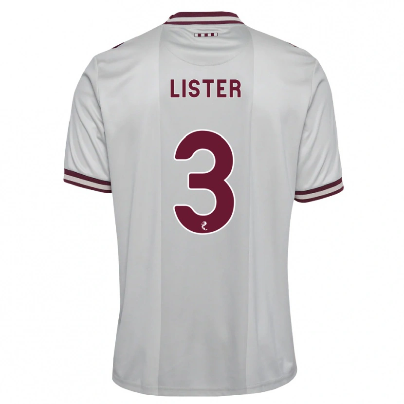 Danxen Bambino Maglia Henry Lister #3 Borgogna Bianco Kit Gara Away 2026/27 Maglietta