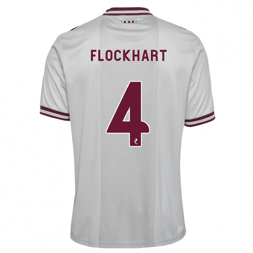 Danxen Bambino Maglia Robbie Flockhart #4 Borgogna Bianco Kit Gara Away 2026/27 Maglietta
