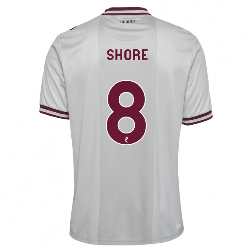 Danxen Bambino Maglia Eilidh Shore #8 Borgogna Bianco Kit Gara Away 2026/27 Maglietta