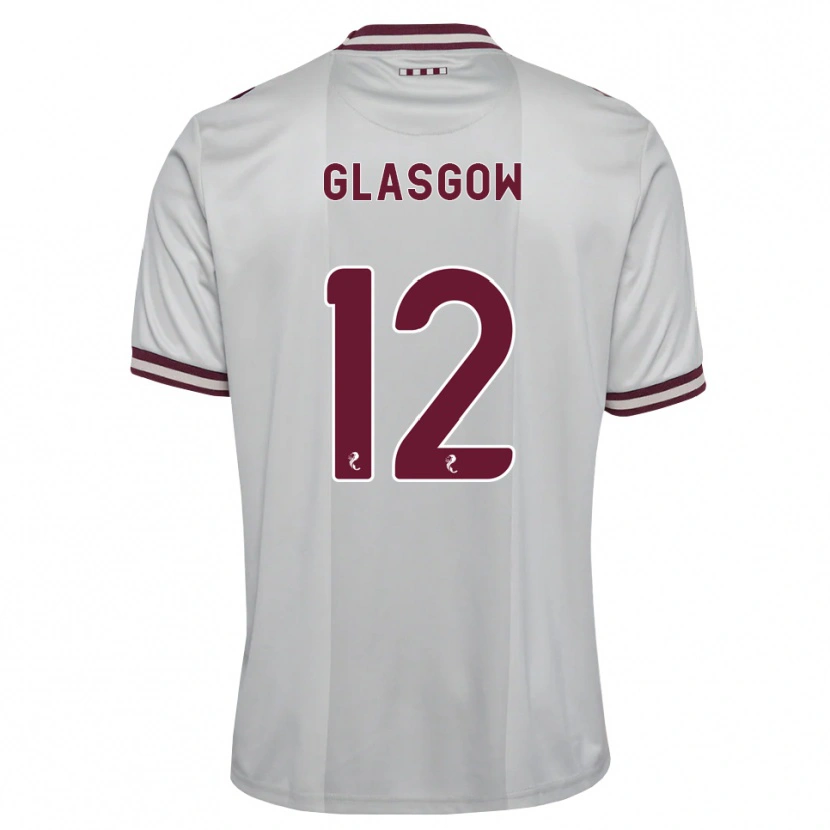 Danxen Bambino Maglia Euan Glasgow #12 Borgogna Bianco Kit Gara Away 2026/27 Maglietta