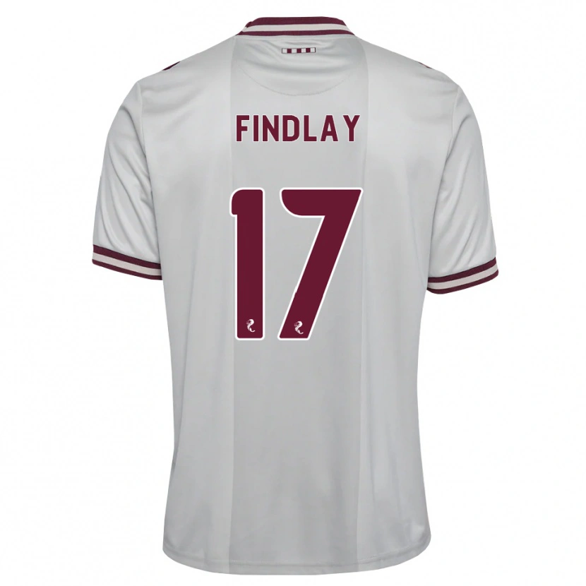 Danxen Bambino Maglia Stuart Findlay #17 Borgogna Bianco Kit Gara Away 2026/27 Maglietta