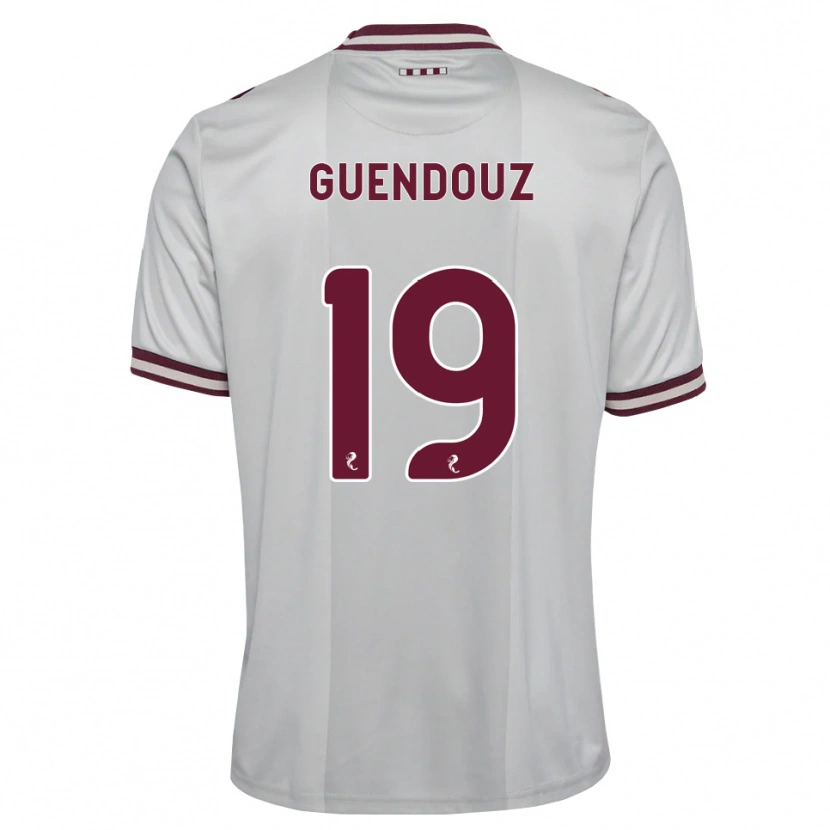 Danxen Bambino Maglia Sabri Guendouz #19 Borgogna Bianco Kit Gara Away 2026/27 Maglietta