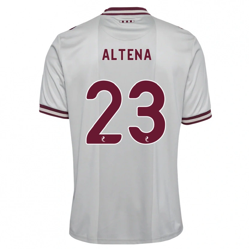 Danxen Bambino Maglia Jordi Altena #23 Borgogna Bianco Kit Gara Away 2026/27 Maglietta