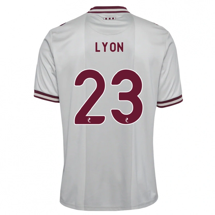 Danxen Bambino Maglia Jack Lyon #23 Borgogna Bianco Kit Gara Away 2026/27 Maglietta
