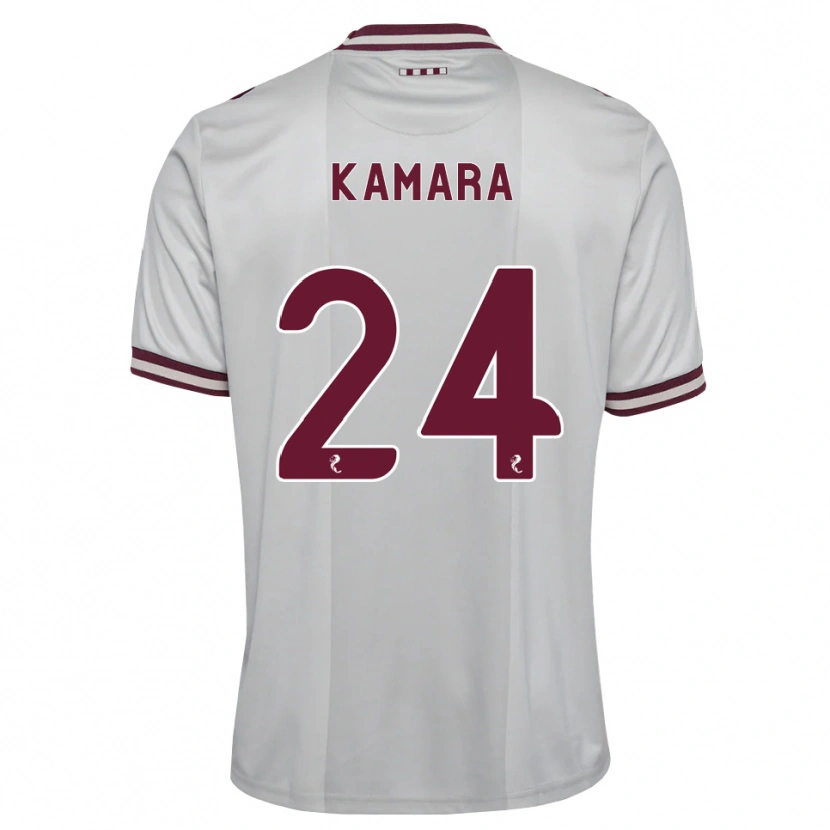 Danxen Bambino Maglia Mj Kamson-Kamara #24 Borgogna Bianco Kit Gara Away 2026/27 Maglietta