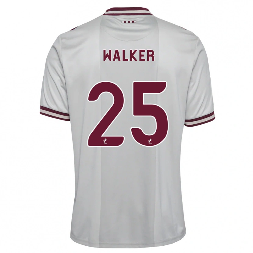 Danxen Bambino Maglia Liam Walker #25 Borgogna Bianco Kit Gara Away 2026/27 Maglietta