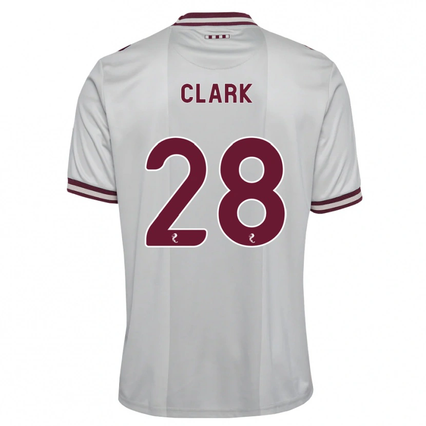 Danxen Bambino Maglia Zander Clark #28 Borgogna Bianco Kit Gara Away 2026/27 Maglietta