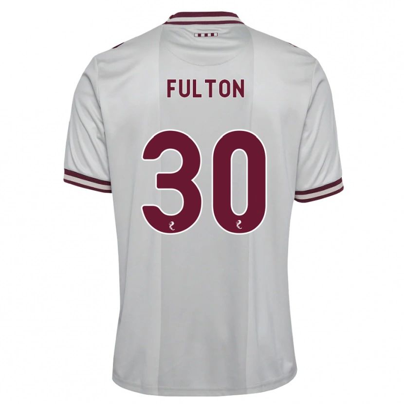 Danxen Bambino Maglia Ryan Fulton #30 Borgogna Bianco Kit Gara Away 2026/27 Maglietta