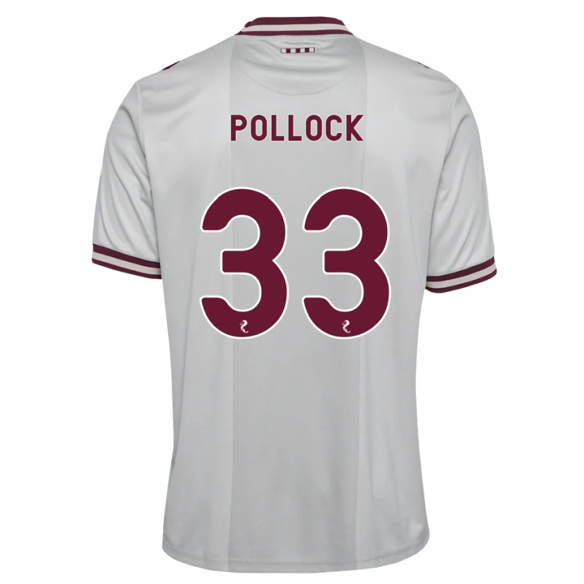 Danxen Bambino Maglia Finlay Pollock #33 Borgogna Bianco Kit Gara Away 2026/27 Maglietta